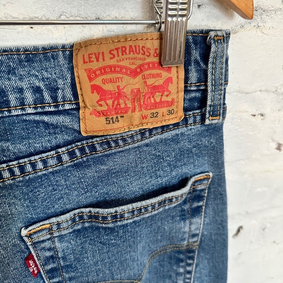 Levi’s 514 Straight Fit Men’s Jeans Frayed Hem– 32x30 Medium Wash - Picture 4 of 8